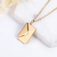 Chain Love Letter Envelope Pendant Necklace Customized Stainless Steel Jewelry Confession You for Valentine Day Mother Gift 230313