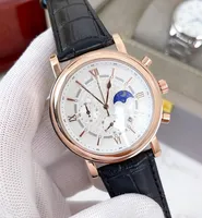 Три стежки, работающие мужские кварцевые часы роскошные часы PP с календарями стальной ремешок и тканевый ремень высокого качества.