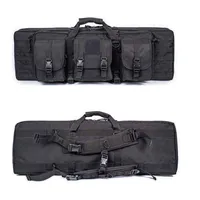 Taktik 36 47 inç çift tüfek torbası molle poşetleri av tabancası sırt çantası kılıfı airsoft açık askeri silah taşıma koruma paketi w2238t