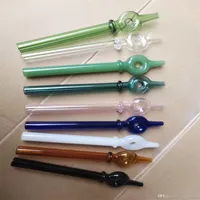 Smoking Pipes Coloured circle lengthened glass suction nozzle Wholesale Glass Hookah, Glass Water