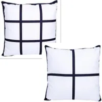 US Local Warehouse panels pillow cover Blank Sublimation Pillow case black Polyester cushion cover throw sofa pillowcases 40*40cm 30pcs/case