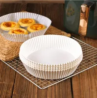 Meyve kek 30 adet/hava fritöz kağıt özel kağıt yağ emici tepsi yağı geçirmez, yapışmaz yapışmaz yuvarlak yüksek sıcaklıkta pişirme pedi kağıtları