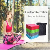 Foldable Travel TPE Yoga MAT 183x61x0 6cm with Carry Bag Tasteless Sweat Absorbent Anti Slip for Outdoor Travel Yoga Pilates Floor239G