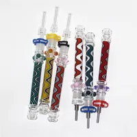 Hookah glass nectar 10mm with quartz tip  titanium tips dab rig mini nectar for concentrate smoking oil pipes bowl ash catchers