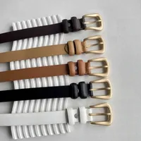 Waist Chain Belts Buckles Men&#039;s Women&#039;s Korean PU leather women&#039;s belt fashion versatile jeans decorative belt ins gold buckle thin belt