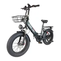 Smlro M5 Electric Folding Bicycle Fat Mountain Bike 48V 1000W Motor 10Ah Ebike 20x4.0 Adult Moped For Women With Front Basket