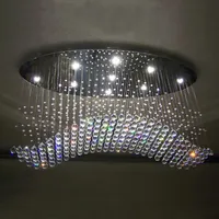 oval curtain wave modern chandeliers crystal lamp living room lamp el lighting sizeL750 W250 H650mm232v