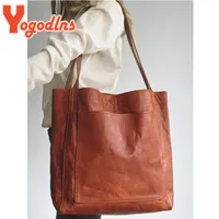 Shopping Bags Yogodlns Luxury Handbag Female Oil Wax Leather Tote for Women Large Capacity Top-handle Designer Purse 230313