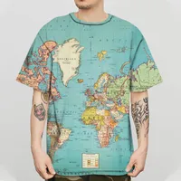 Erkek Tişörtleri Yaz Modu 3D Baskı / Kadın Haritası Sokak Kısa Kollu Kişiselleştirilmiş Trend Büyük boy üst tişört tasarımı Komik Ea