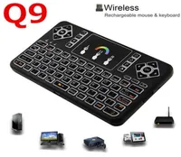 Q9SミニカラフルなバックライトワイヤレスキーボードタッチパッドサポートRGB Q9エアマウスANDROID TV BOXTABLET8828682用リモコン