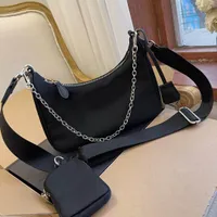 Women Luxury Designers Nylon bag with letters canvas shoulder handbag lady Tote chains handbags messenger bags 3 Pieces Coin