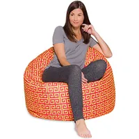 Posh Beanbags Bean Bag Chair X Large-48in Pattern Scrolls Red and Yellow