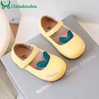 First Walkers 12-15.5cm Cute Ears Infant Princess Dress Shoes For First Birthday Yellow Pink Soft Sole Baby Spring Casual Shoes Kids Shoes 230314