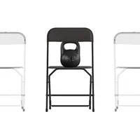 Muebles de flash Hercules silla plegable comercial grande y alta Extra ancho de 650 lb Capacidad de plástico duradero 4 paquete silla de campamento calefactada