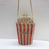 Torby wieczorowe xiyuan popcorn kryształowe torby sprzęgła mini metalowe pudełko minaudiere torebki na przyjęcie obiadowe Torebki