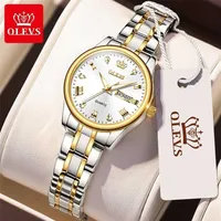 Olevs Gold Simple Fashion العلامة التجارية غير الرسمية Lristwatch Luxury Lady Square Watches Relogio Feminino for Women Gifts 5563 220124198G