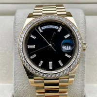 Relógio masculino Atualizado do ZP com Diamond Designer Watch M228348RBR-0039 40mm Sapphire impermeável Breta preta ajustável Certificado de caixa original de cinta de ouro pura