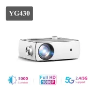 Projectors AAO YG430 1920 x 1080P Mini Projector YG431 5G WiFi LED Portable for 2K 4K Home Theater Smart Movie Video 3D Beamer R230306