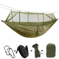 Mosquito net hamac 11 couleurs 260 * 140 cm en tissu de parachute extérieur camping tente tente jardin camping
