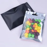 transluent and color packaging zip lock package bag with hanger hole plastic mylar clear on front color pouch bags various sizes