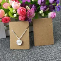 100pcs lot 5x7cm Kraft Paper Necklace Pendant Cards Jewelry Packing Cards for jewelry accessory Display Card276T