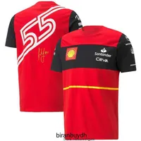Fietsen heren t-shirts de nieuwe ontwerpers Formule 1 t shirts racepak Carlos Sainz t-shirt mannen racefan ademende vrije tijd t-shirt