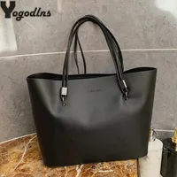 Shopping Bags Solid Color Women's PU Leather Handbag and Purse Luxury Large Capacity Fashion Shoulder Bags Female Designer Shopping Tote Bags 230314