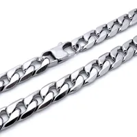Men Jewelry 100% Stainless Steel Necklace for Man Curb Cuban Chain 12mm Width 18 20 22 24 26 28 30 32 36 Inches247O
