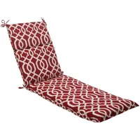 Pillow Perfect 498621 Outdoor/Indoor New Chaise Lounge Cushion 72.5 in. L X 21 in W X 3 in D Geo Red rocking camp chair