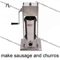 Commercial Use 7L Stainless Steel Hand Crank Vertiacal Sausage Stuffer and Churros Maker Machine282b