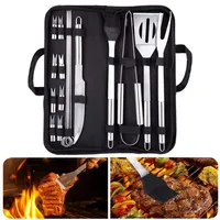 20Pcs BBQ Tools Set Stainless Steel Barbecue Grill Utensil Home Camping Outdoor Cooking Tools Kit Grilling Accessories3352