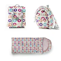 Mimish Sleep N Pack 50 F Packable Kid s Sleeping Bag & Backpack Donuts Print