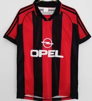 1998 1999 Maglie da calcio retrò camicie da calcio Gullit Maldini van Basten vintage Camiseta 1992/94 Home Away Away Milans Futbolo Jersey Kaka Shevchenko 02 03 04 05 Size S-XXL