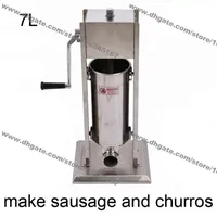 Commercial Use 7L Stainless Steel Hand Crank Vertiacal Sausage Stuffer and Churros Maker Machine225q
