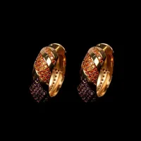 Dangle Earrings Small Hoop For Women Colorful Tribal Zircon Circle Gold Color Delicate Ear Jewelry & Chandelier