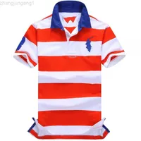 Designet Ralphs Polos T-Shirt Sommer Paul Stripe Polo Farbblocking Polo-Hemd bestickt Malaysia Mode Casual Short Slee Herren-Kleidung für Männer