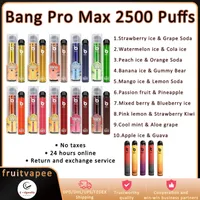 BANG XXL Switch Duo Pro Max Do jednorazowego użytku Vape Pen Device elektroniczne papierosy starter 2500 Puffs 1100 mAh Bateria zasilająca wstępnie wypełniona 7 ml Gunnpod Geek BA
