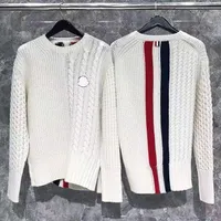 メンズのセーター刺繍ストライプスリーブデザイナーマンスウェットシャツニットティーシャツジャンパートップクラシックセーターM-2xl