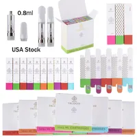 Trudose Atomizers Empty Vape Cartridges 0.8ml White Tip Carts with Packaging Boxes For Thick Oil Glass Tank Dab Pen Wax Vaporizers Electronic Cigarettes