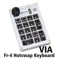 VIA New 17Key White Fr-4 Plate Hot swappable Slot RGB Backlight Macropad Knob Standard Numpad Programmable Game Keypad Macro