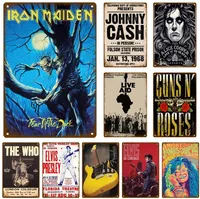 Rock and Roll Metal Sign Band Tin Sign Decorative Plates Vintage Poster Stickers Man Cave Music Home Bar Wall Decor Plaque Art 30X20cm W03
