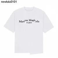 designer version Margiela irregular patchwork letter printing MM6 short sleeve Maison T-shirt for men women