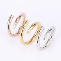 With Box Women Men Nail Love Ring Band Stones designer jewelry Couple Lover Screw Silver Gold Rings Jewelry Gift Never fade Not al306T