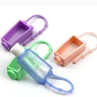 Storage Bottles 10Pcs 30ml Portable Flip Cap Refillable Empty Bottle With Silicone Cover Keychain Holder Travel Hand Sanitizer Lotion
