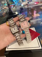 Fashion Full Brand Wrist Watches Women Ladies Girl Popular Square Style Luxury Luxury Steel Metal Band Quartz Tank Clock CA 89