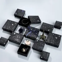DDISPlay Wandering Earth Black Jewelry Box Forever Lovers Ring Case Planetary Chart Jewelry Collier Board Espace Bracelet2457