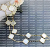 45 cm-Klassische 10 Motive Anhänger Halsketten Achat vier Blattklee Halskette Zehn Blumen Anhänger-Perlmutter für Womengirl Valentinstag Verlobungsschmuck Geschenk