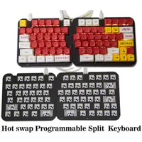 Split Keyboard Macro Pad Programmable Gamer 78Key LED Hot swap Keypad without keycap Programming support 3pin 5Pin Switch Gaming