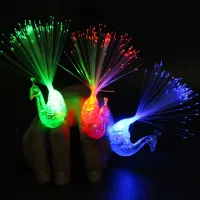Kolorowe rękawiczki LED Luminance blask Flash Luminous Peacock Peacock LED Finger Light Toy For Kids Party Dekoracja