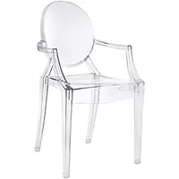 Modway Casper Modern Acrylic Stacking Kitchen and Dining Room Arm Chair in Clear Fully Assembled